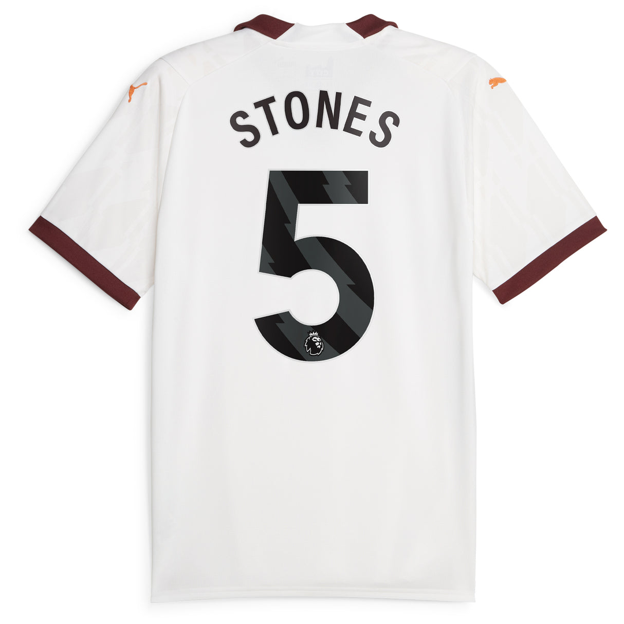 Manchester City Puma Away Shirt 2023-24 with Stones 5 printing - Kit Captain