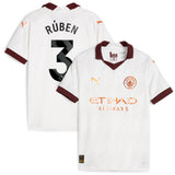 Manchester City Puma Away Shirt 2023-24 - Kids with Rúben 3 printing - Kit Captain