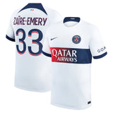 Paris Saint-Germain Nike Away Stadium Shirt 2023-24 with Zaïre-Emery 33 printing - Kit Captain