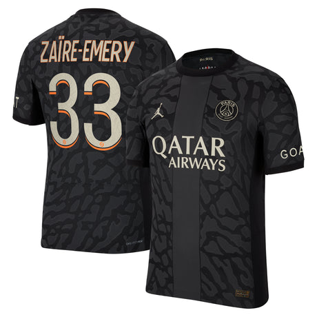 PSG x Jordan Third Dri-FIT ADV Match Shirt 2023-24 with Zaïre-Emery 33 printing - Kit Captain