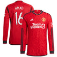 Manchester United Cup Home Authentic Shirt 2023-24 - Long sleeve with Amad 16 printing - Kit Captain