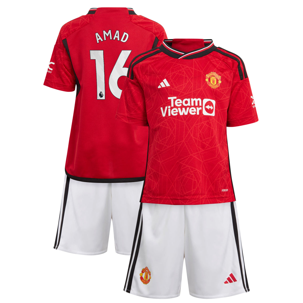 Manchester United EPL adidas Home Minikit 2023-24 with Amad 16 printing - Kit Captain