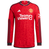 Manchester United EPL adidas Home Authentic Shirt 2023-24 - Long Sleeve with Amad 16 printing - Kit Captain