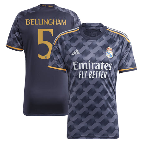 Real Madrid adidas Away Shirt 2023-24 with Bellingham 5 printing