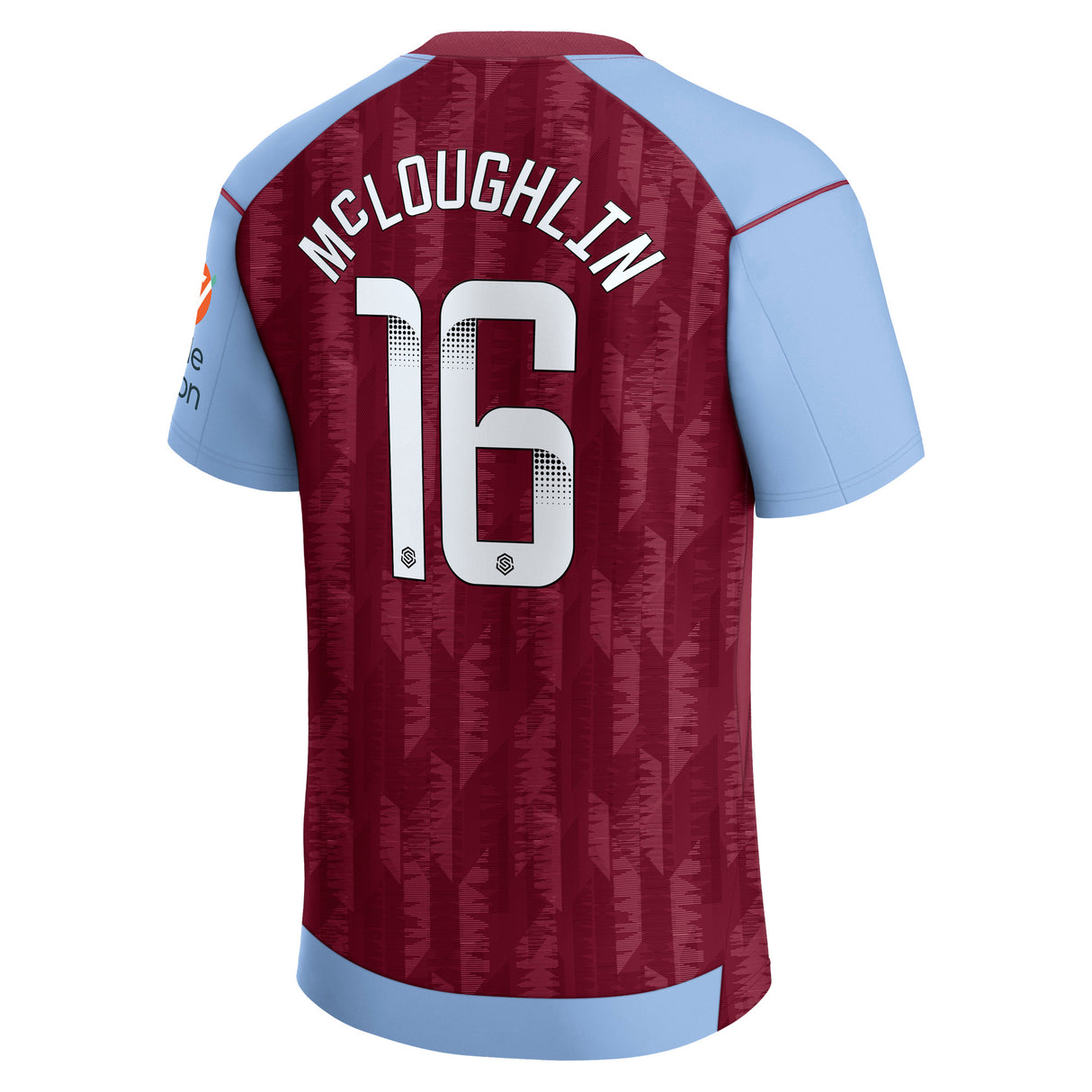 Aston Villa Castore WSL Home Shirt 2023-24 - Kids with McLoughlin 16 printing - Kit Captain