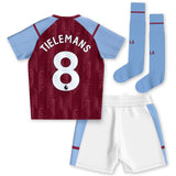 Aston Villa Castore Home Infant Kit 2023-24 with Tielemans 8 printing - Kit Captain