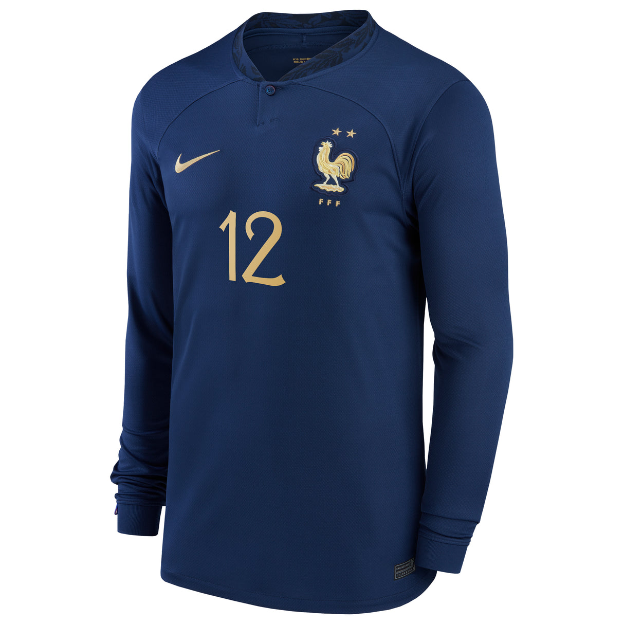 France Home Stadium Shirt Long Sleeve 2022 - Kids - Randal Kolo Muani 12 - Kit Captain