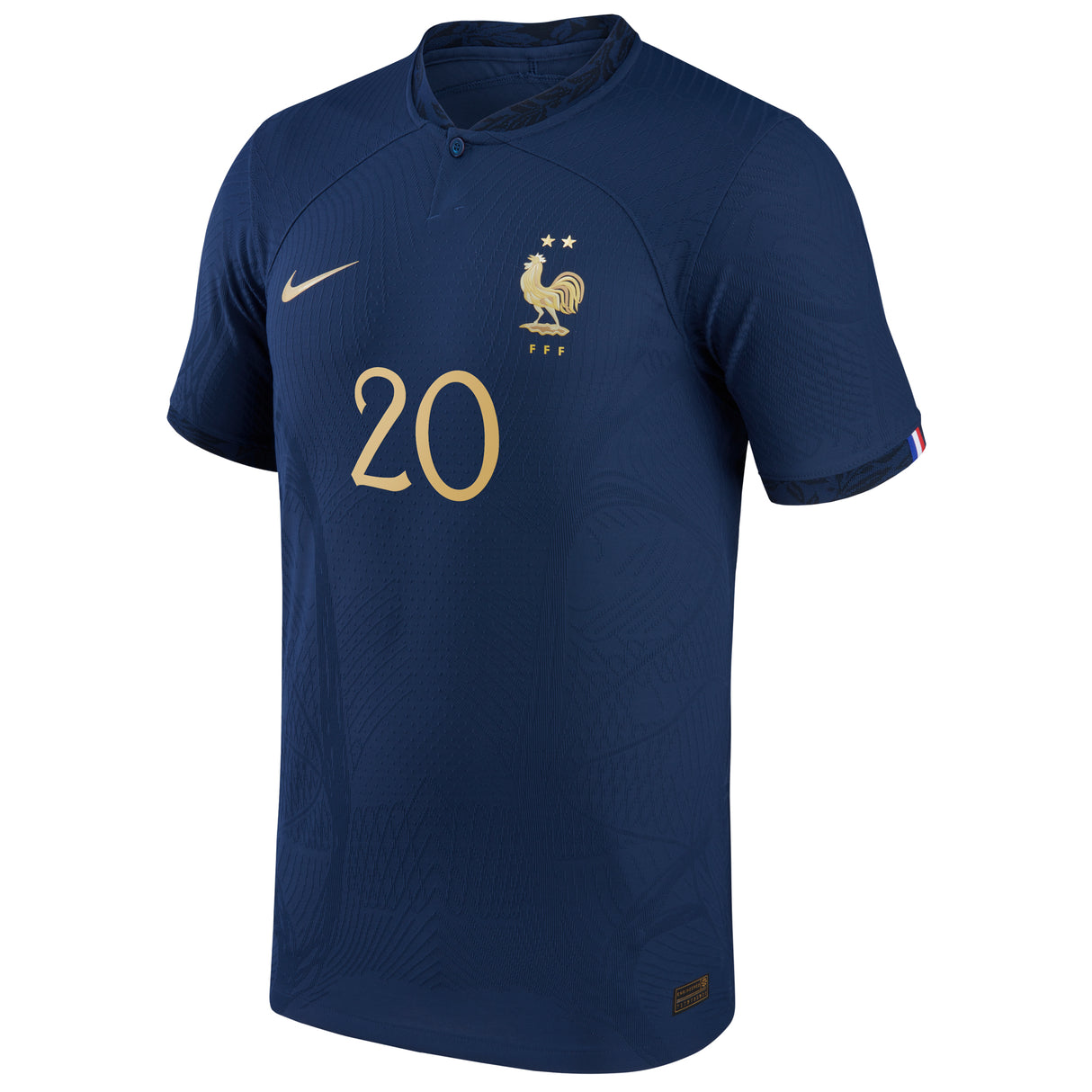 France Home Match Shirt 2022 - Kingsley Coman 20 - Kit Captain