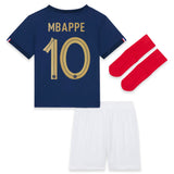 France Home Stadium Kit 2022 - Infants - Kylian Mbappé 10 - Kit Captain