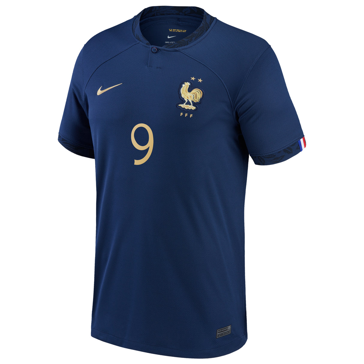 France Home Stadium Shirt 2022 - Kids - Olivier Giroud 9 - Kit Captain