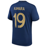 France Home Stadium Shirt 2022 with Kamara 19 printing - Kit Captain