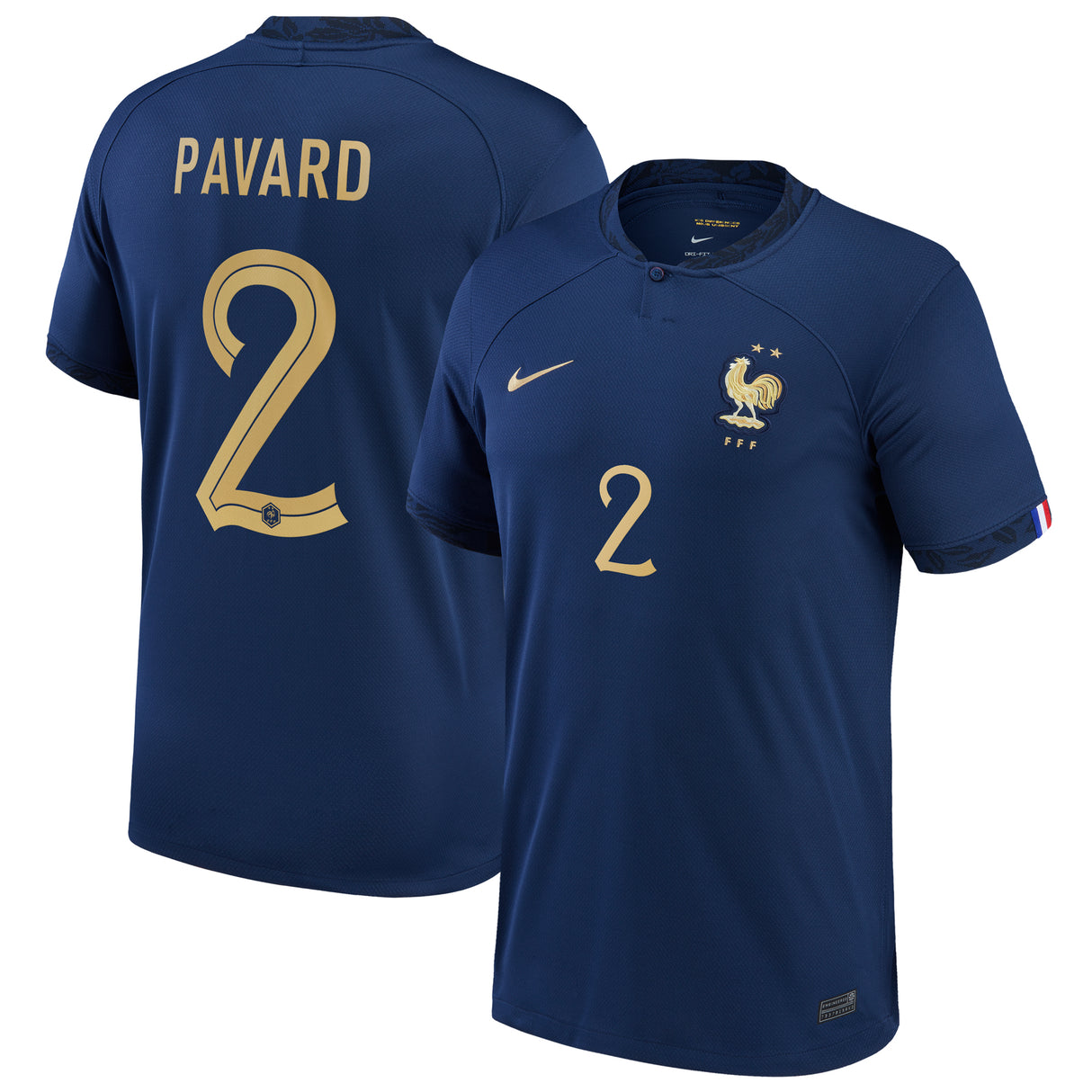France Home Stadium Shirt 2022 - Benjamin Pavard 2 - Kit Captain
