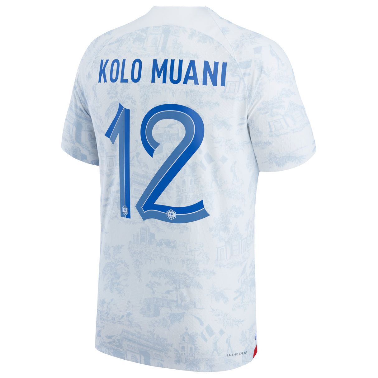 France Away Match Shirt 2022 - Randal Kolo Muani 12 - Kit Captain