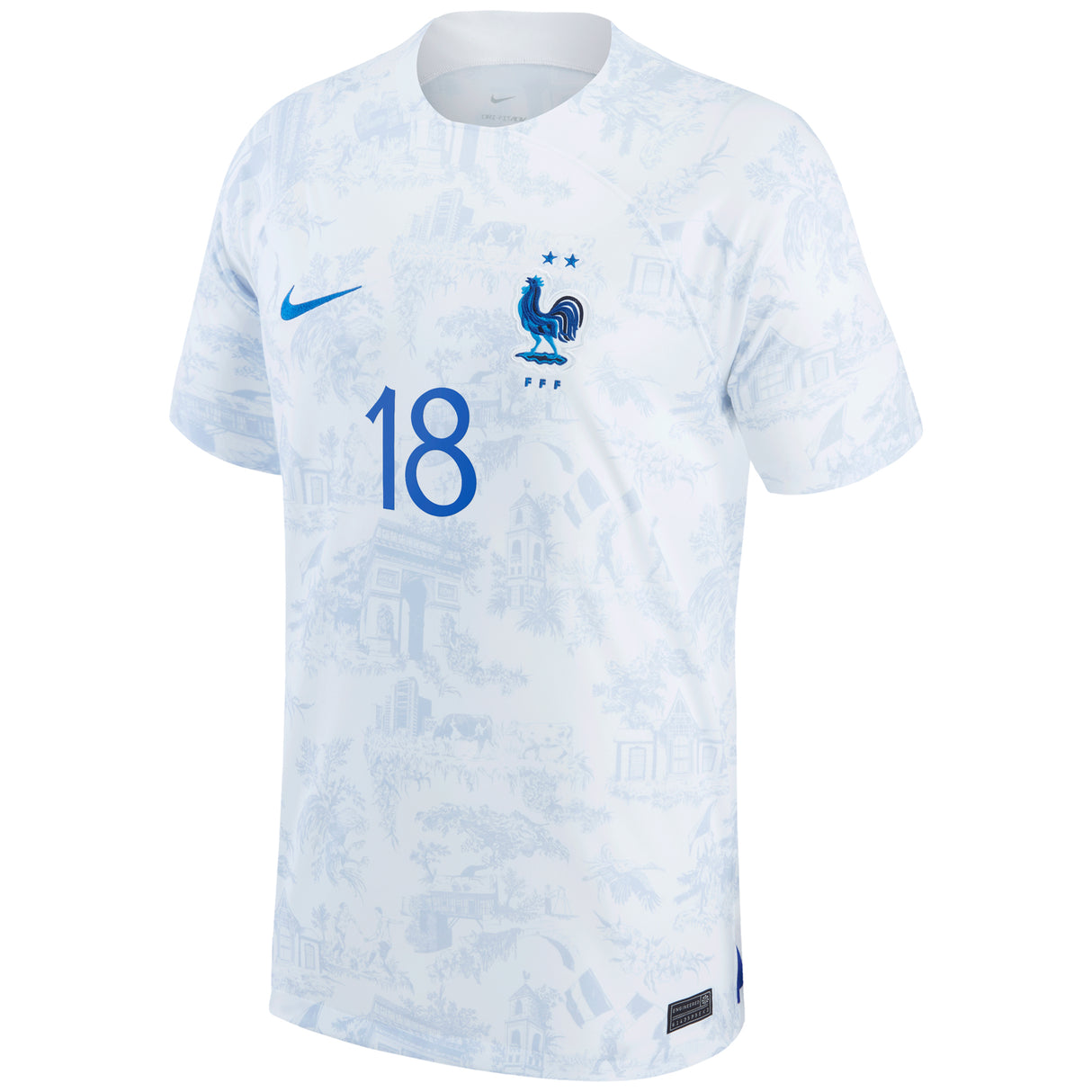 France Away Stadium Shirt 2022 - Kids with Fofana 18 printing - Kit Captain