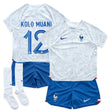 France Away Stadium Kit 2022 - Little Kids - Randal Kolo Muani 12 - Kit Captain