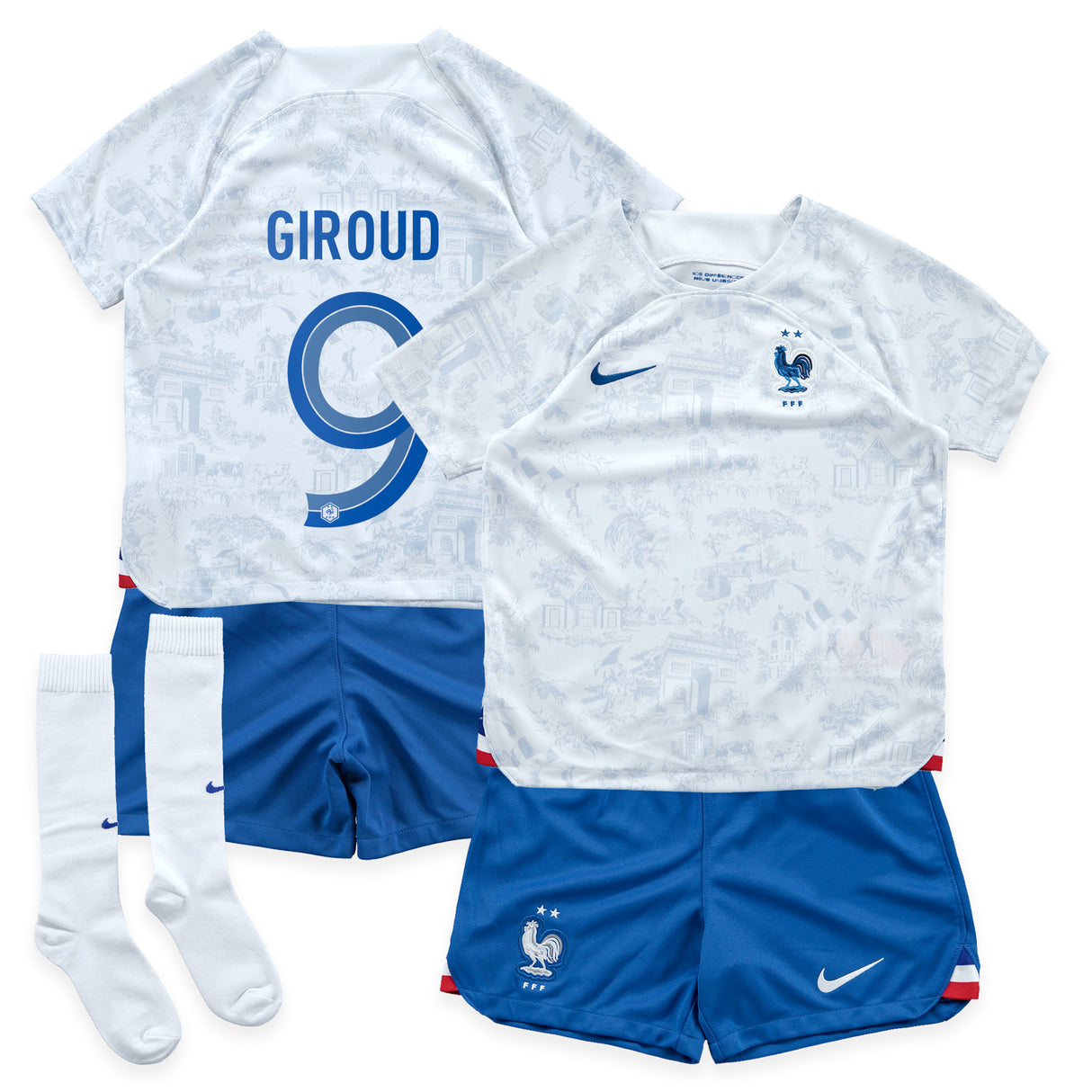 France Away Stadium Kit 2022 - Little Kids - Olivier Giroud 9 - Kit Captain