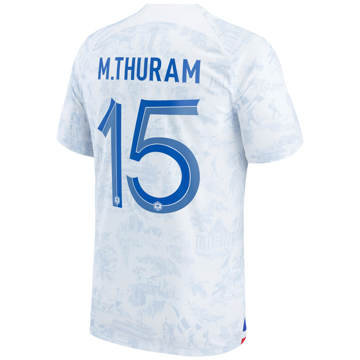 France Away Stadium Shirt 2022 - Kids - Marcus Thuram 15 - Kit Captain