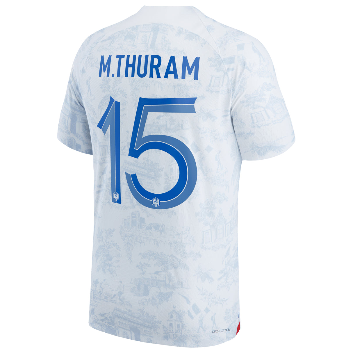 France Away Match Shirt 2022 - Marcus Thuram 15 - Kit Captain