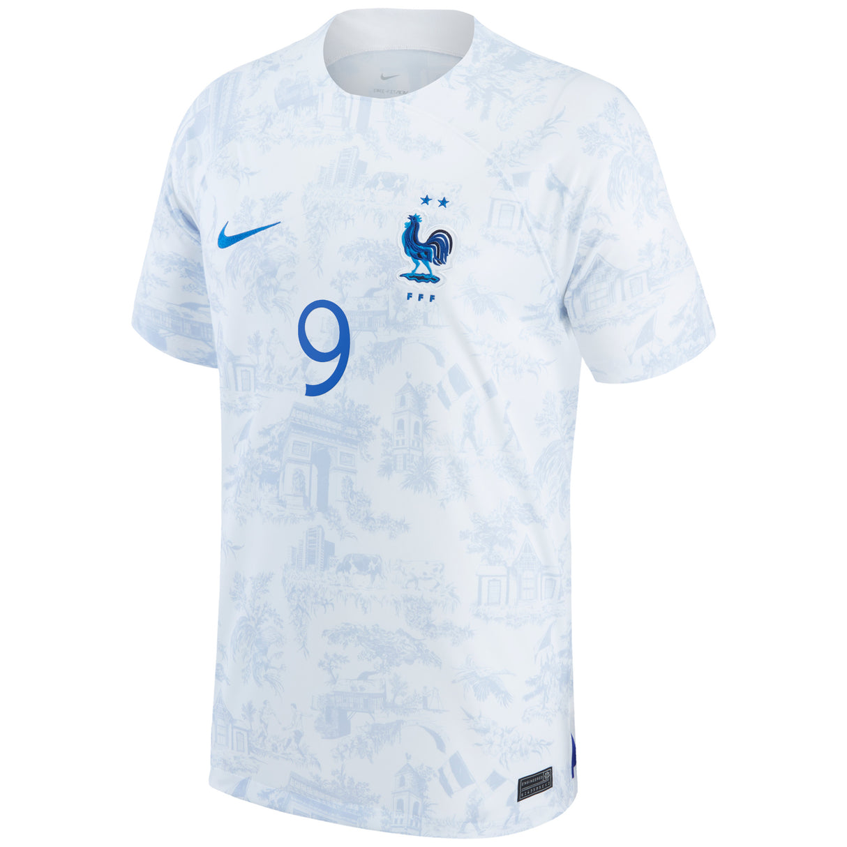 France Away Stadium Shirt 2022 - Kids - Olivier Giroud 9 - Kit Captain