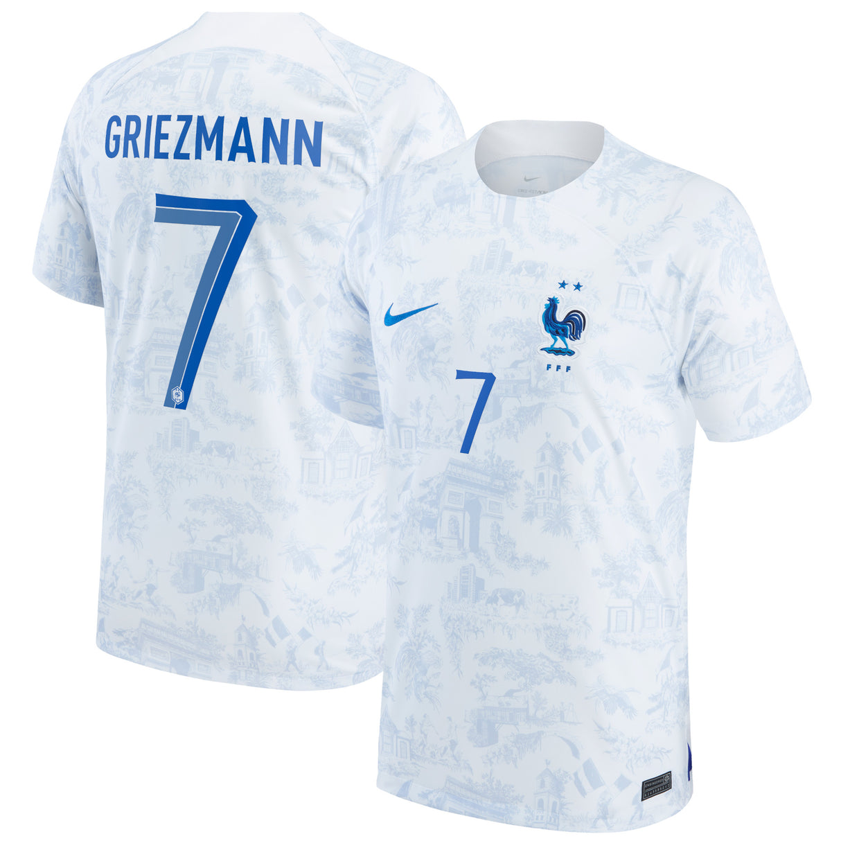 France Away Stadium Shirt 2022 - Kids - Antoine Griezmann 7 - Kit Captain