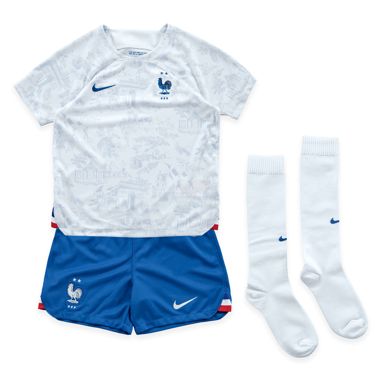 France Away Stadium Kit 2022 - Little Kids - Kingsley Coman 20 - Kit Captain