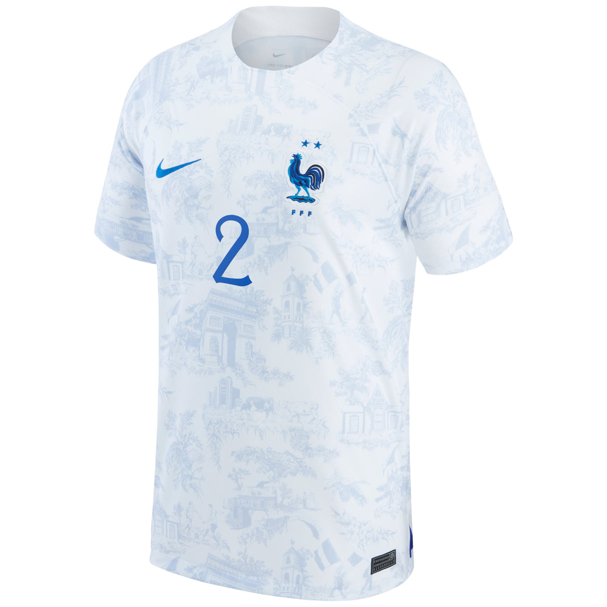 France Away Stadium Shirt 2022 - Benjamin Pavard 2 - Kit Captain