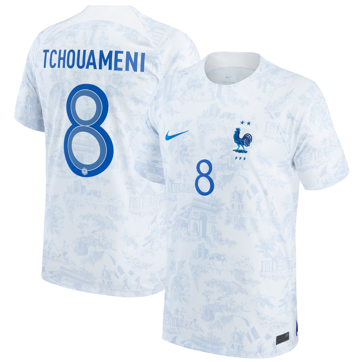 France Away Stadium Shirt 2022 - Aurélien Tchouameni 8 - Kit Captain