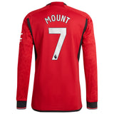 Manchester United EPL adidas Home Authentic Shirt 2023-24 - Long Sleeve - with Mount 7 printing - Kit Captain