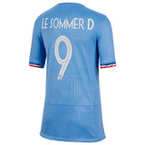 France Women Nike Home Stadium Shirt 2023-24 - Kids with Le Sommer D 9 printing - Kit Captain