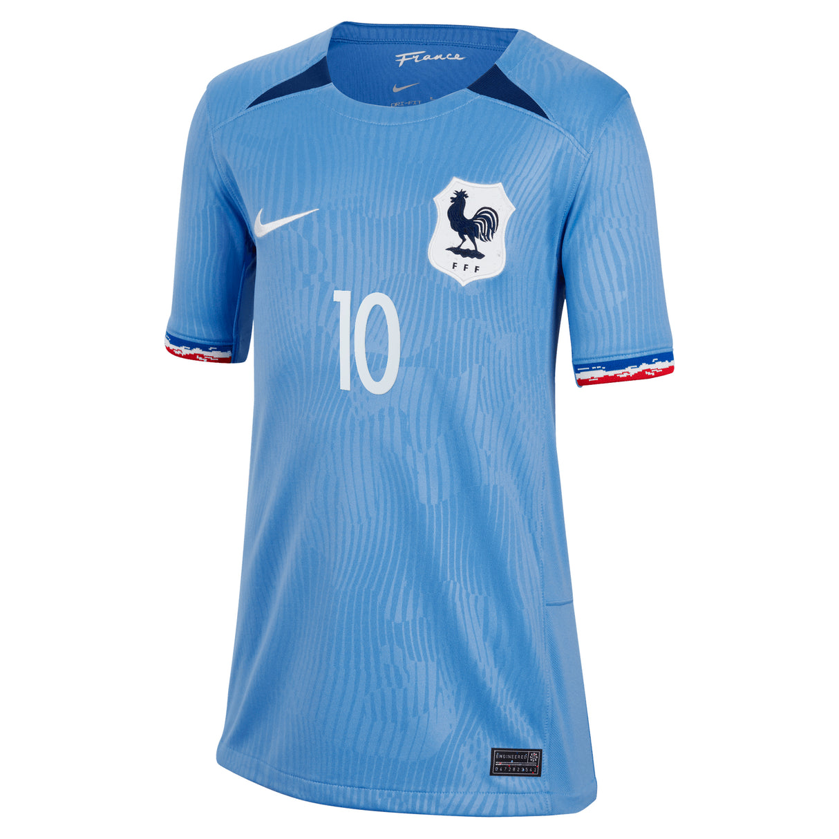 France Women Nike Home Stadium Shirt 2023-24 - Kids with Majri 10 printing - Kit Captain