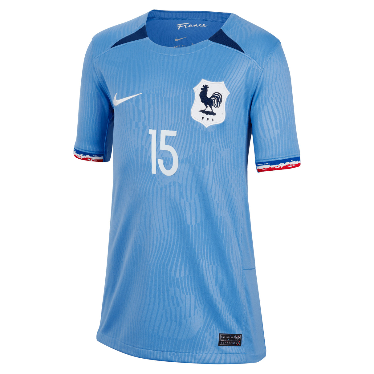 France Women Nike Home Stadium Shirt 2023-24 - Kids with Le Garrec 15 printing - Kit Captain