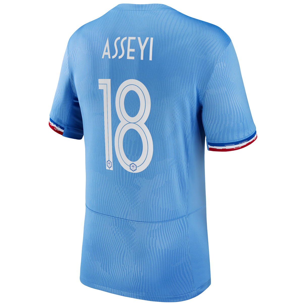 France Women Nike Home Stadium Shirt 2023-24 - Mens with Asseyi 18 printing - Kit Captain