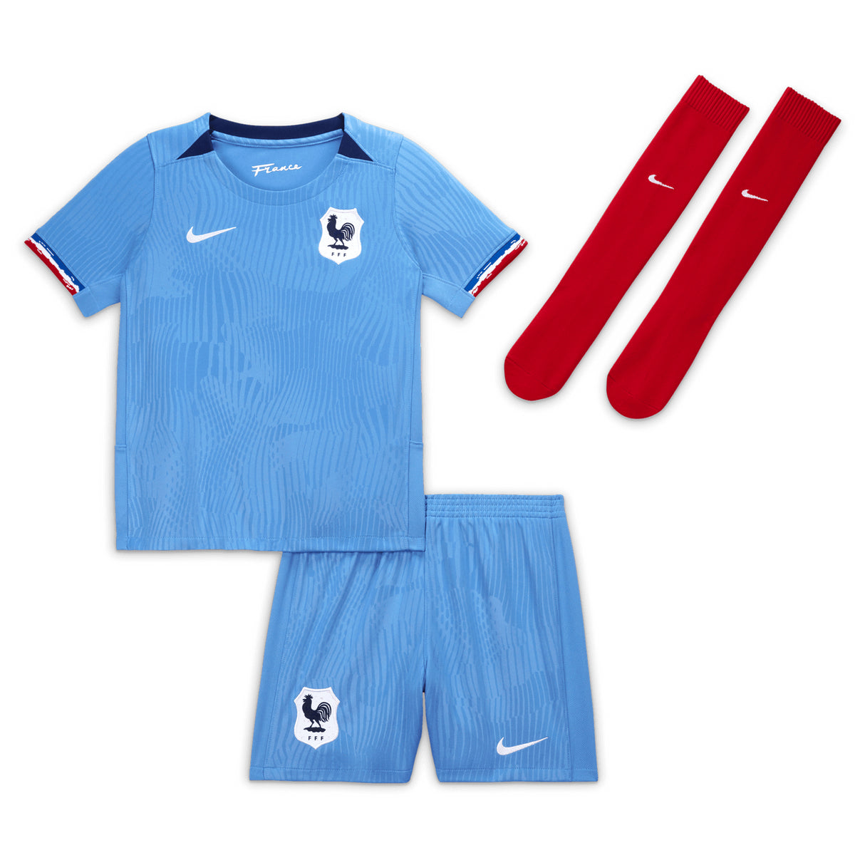 France Women Nike Home Stadium Kit 2023-24 - Little Kids with Bacha 13 printing - Kit Captain