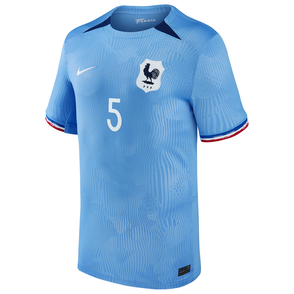 France Women Nike Home Stadium Shirt 2023-24 - Mens with De Almeida 5 printing - Kit Captain