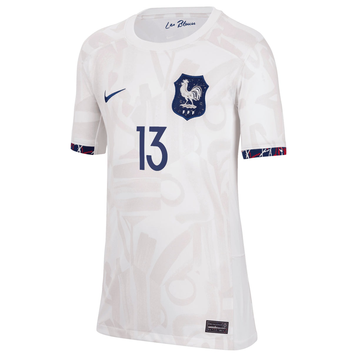 France Women Nike Away Stadium Shirt 2023-24 - Kids with Bacha 13 printing - Kit Captain