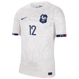 France Women Nike Away Stadium Shirt 2023-24 - Mens with Mateo 12 printing - Kit Captain