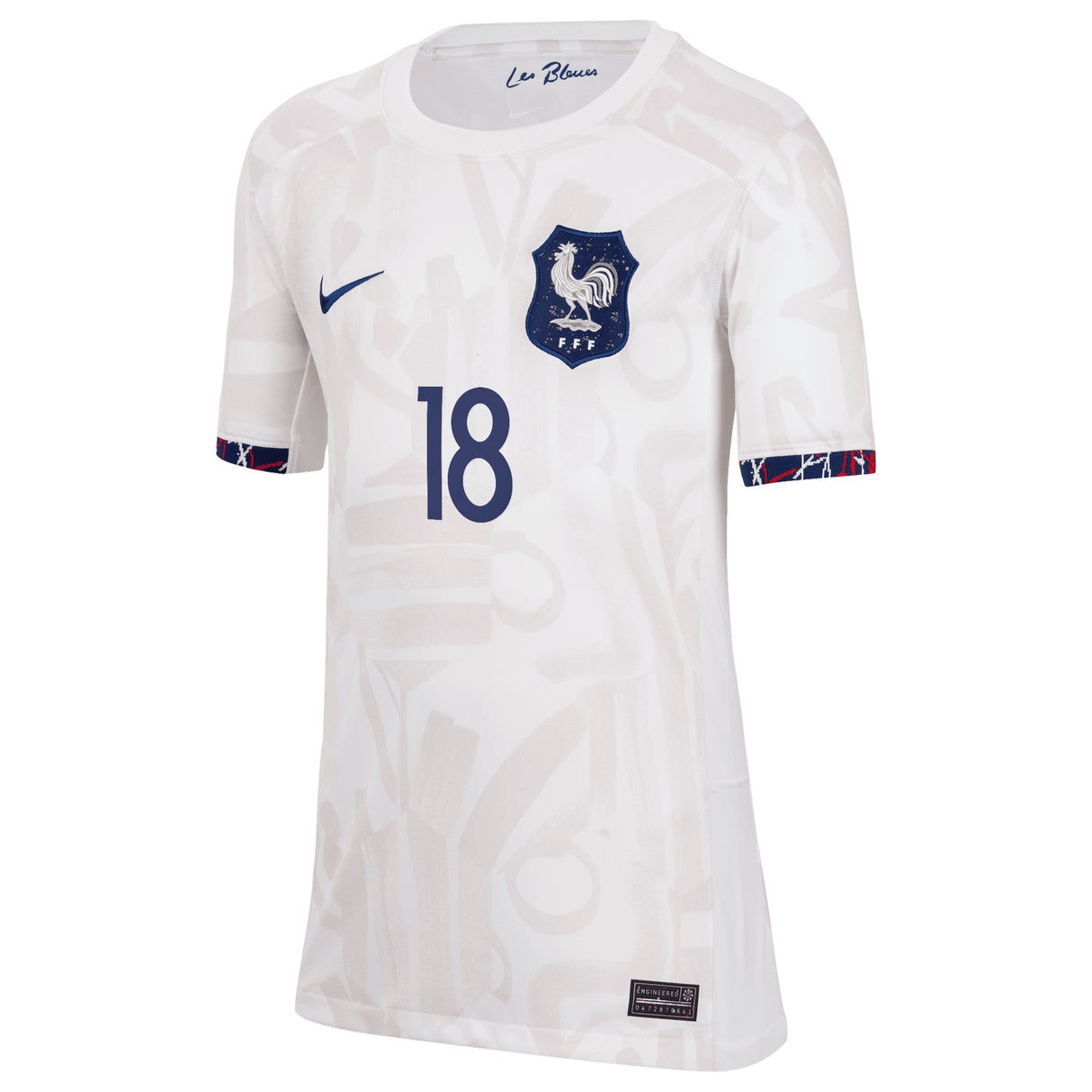 France Women Nike Away Stadium Shirt 2023-24 - Kids with Asseyi 18 printing - Kit Captain