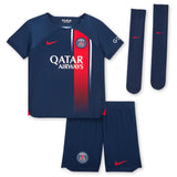 Paris Saint-Germain Nike Home Stadium Kit 2023-24 - Little Kids with Ugarte 4 printing - Kit Captain