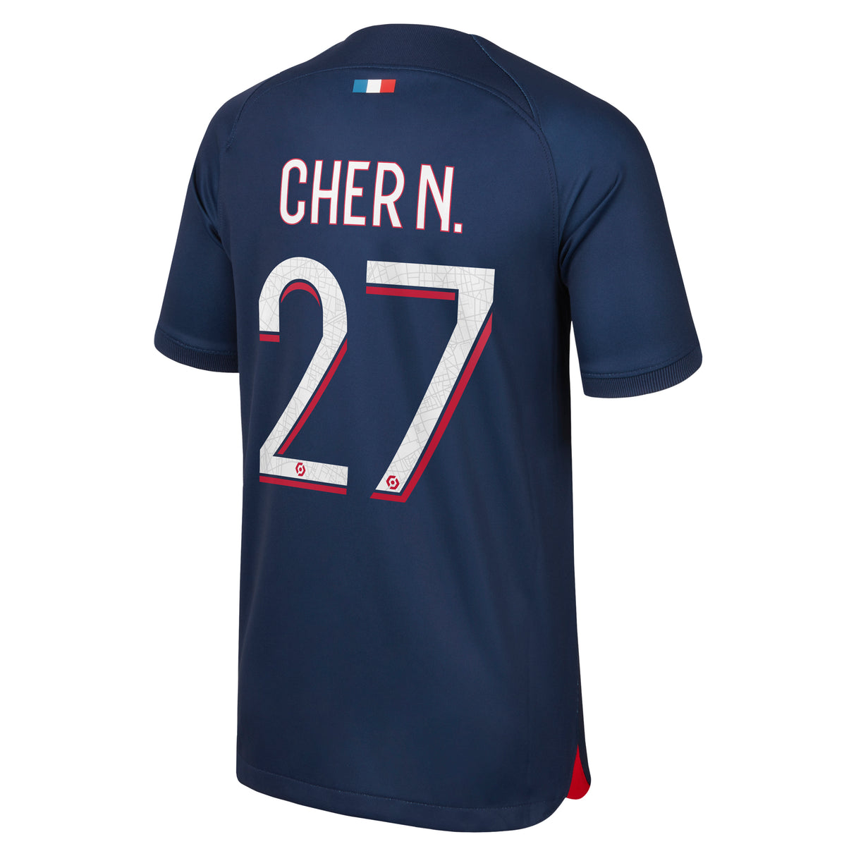Paris Saint-Germain Nike Home Stadium Shirt 2023-24 - Kids with Cher N. 27 printing - Kit Captain