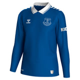 Everton Hummel Home Shirt 2023-24 - Long Sleeve - Kids - With Young 18 Printing - Kit Captain