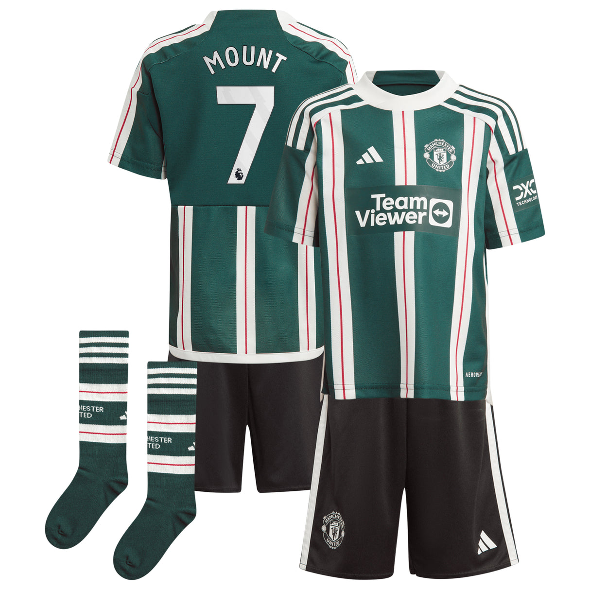 Manchester United EPL adidas Away Minikit 2023-24 - With Mount 7 Printing - Kit Captain