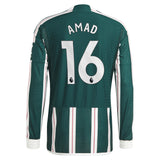 Manchester United EPL adidas Away Authentic Shirt 2023-24 - Long Sleeve - With Amad 16 Printing