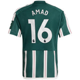Manchester United EPL adidas Away Shirt 2023-24 - Kids - With Amad 16 Printing - Kit Captain