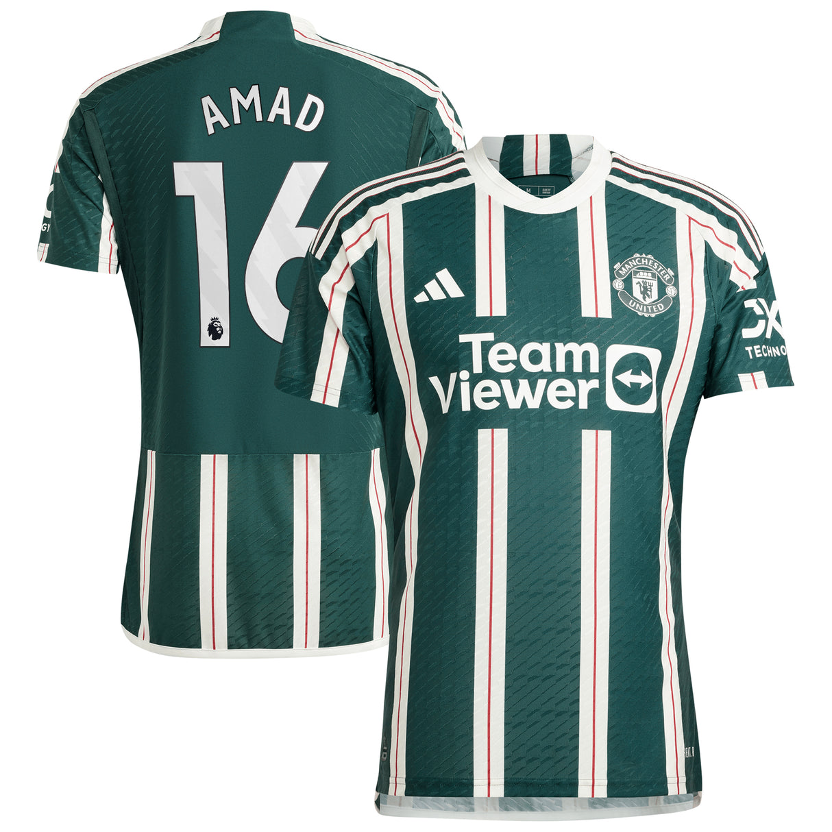 Manchester United EPL adidas Away Authentic Shirt 2023-24 - With Amad 16 Printing - Kit Captain