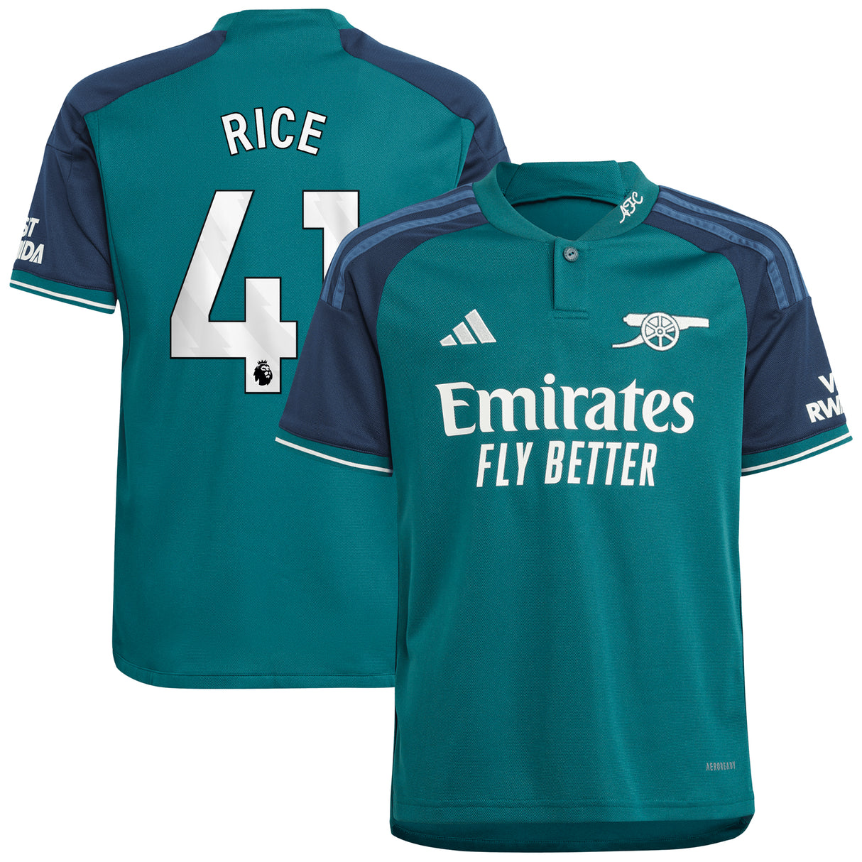 Arsenal adidas Third Shirt 2023-24 - Kids with Rice 41 printing - Kit Captain