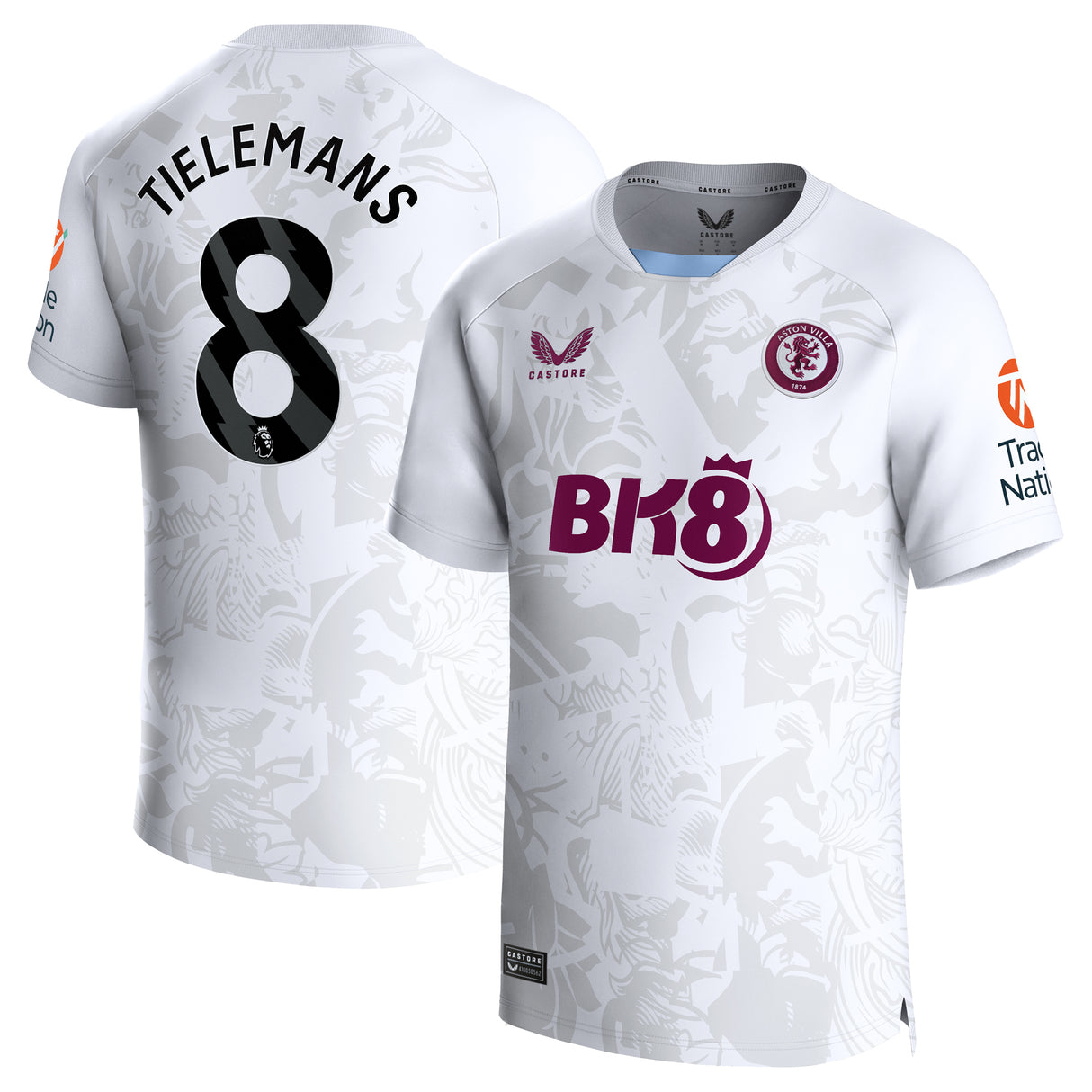 Aston Villa Castore Away Shirt 2023-24 - With Tielemans 8 Printing - Kit Captain