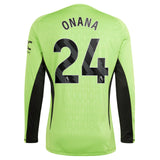 Manchester United EPL adidas Home Goalkeeper Shirt 2023-24 - Kids - Long Sleeve - with Onana 24 printing - Kit Captain