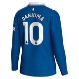 Everton Hummel Home Shirt 2023-24 - Long Sleeve - Kids with Danjuma 10 printing - Kit Captain