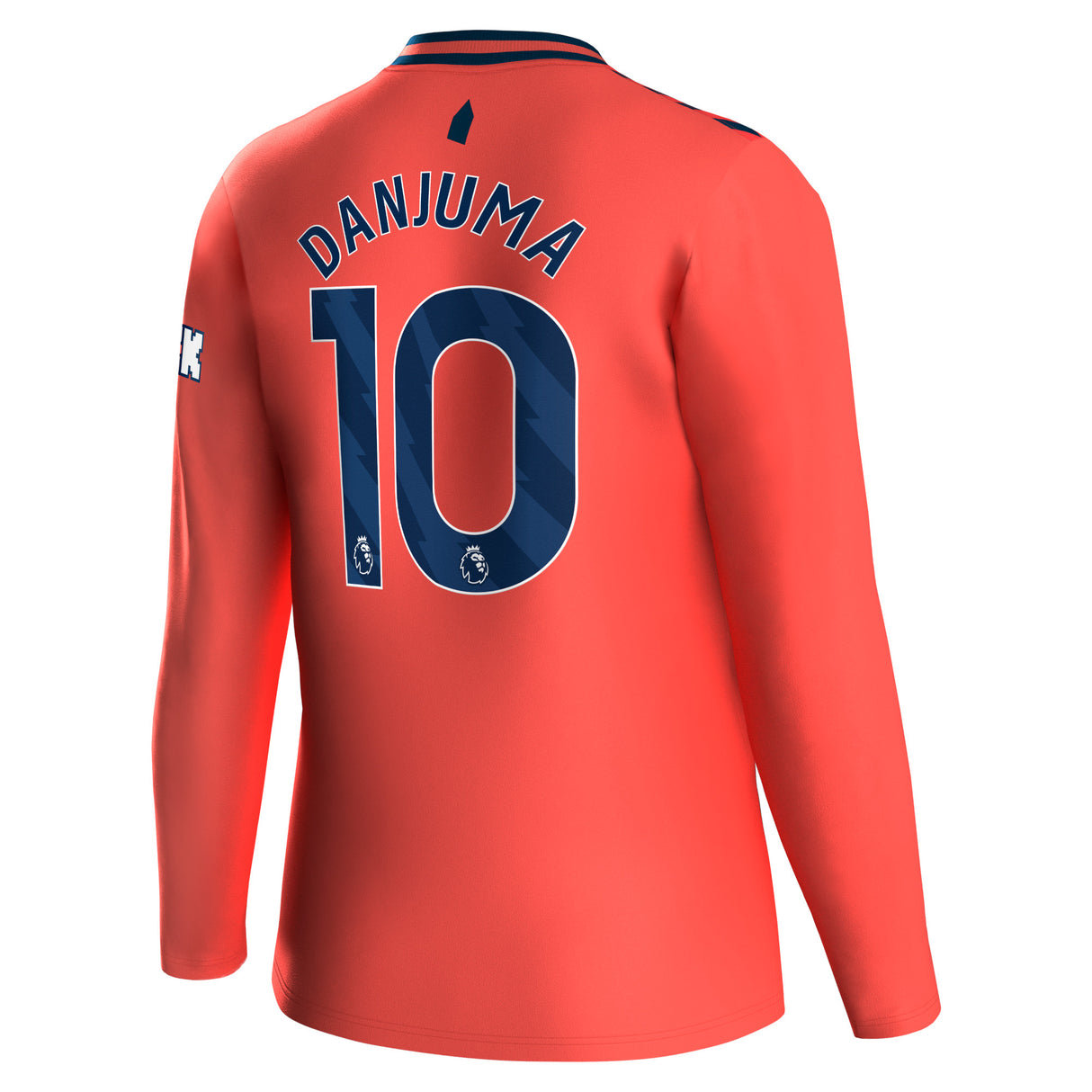 Everton Hummel Away Shirt 2023-24 - Long Sleeve with Danjuma 10 printing - Kit Captain