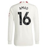 Manchester United EPL adidas Third Authentic Shirt 2023-24 - Long Sleeve -  With Amad Diallo 16 Printing - Kit Captain